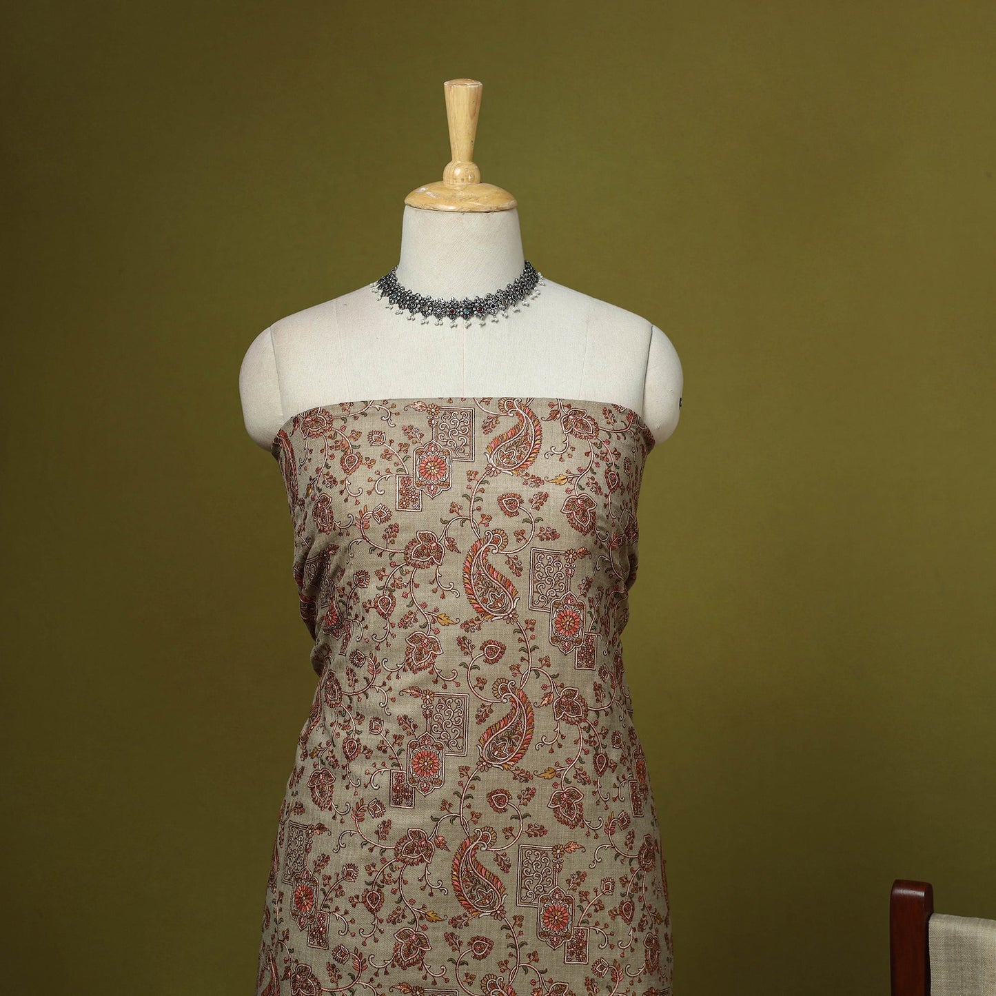 3pc heavy embroidered work merino wool unstitched dress