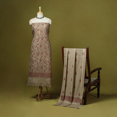 3pc heavy embroidered work merino wool unstitched dress