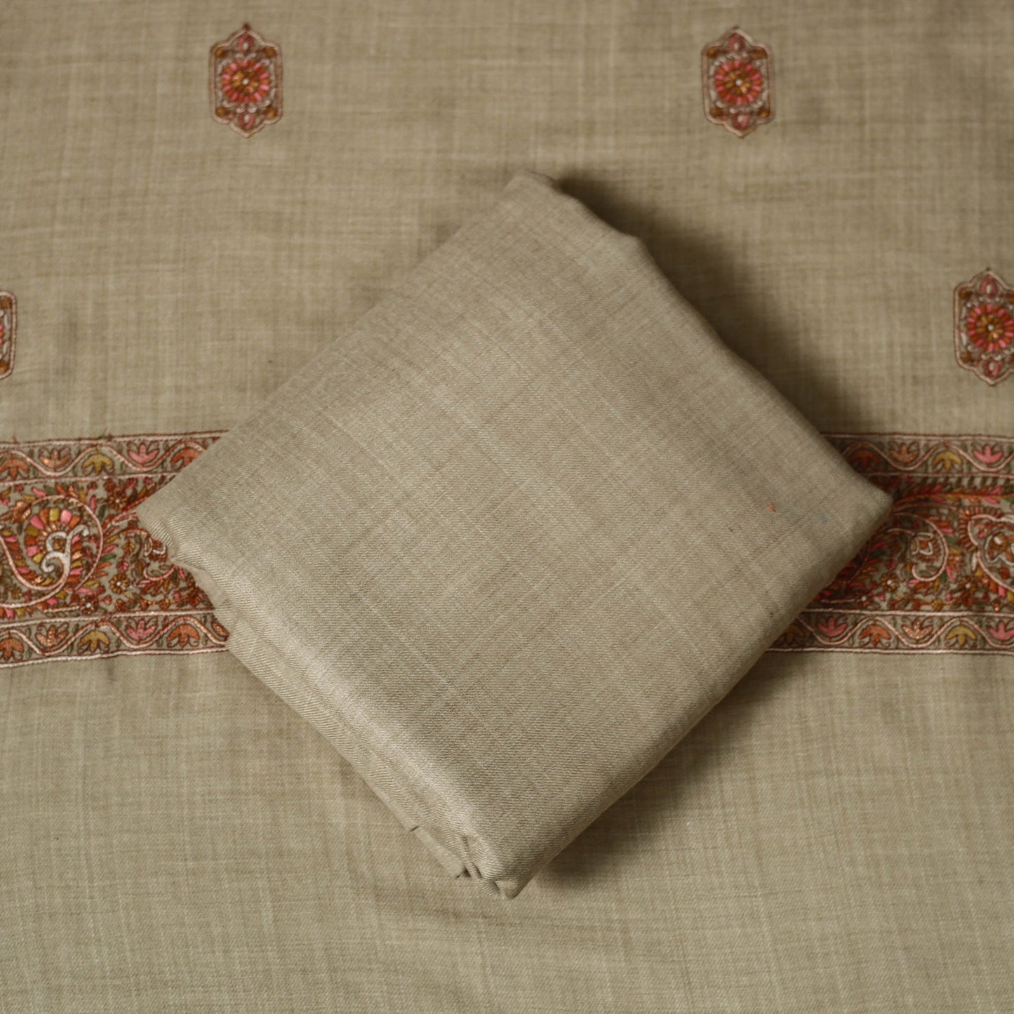 3pc heavy embroidered work merino wool unstitched dress