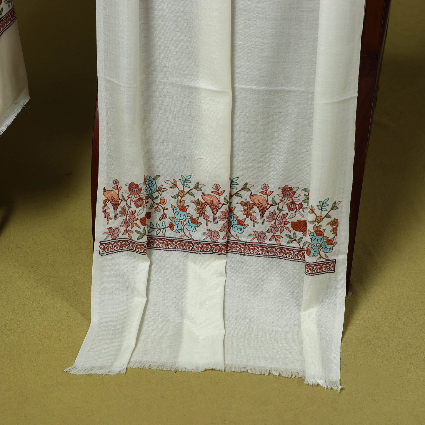 3pc heavy embroidered work merino wool unstitched dress