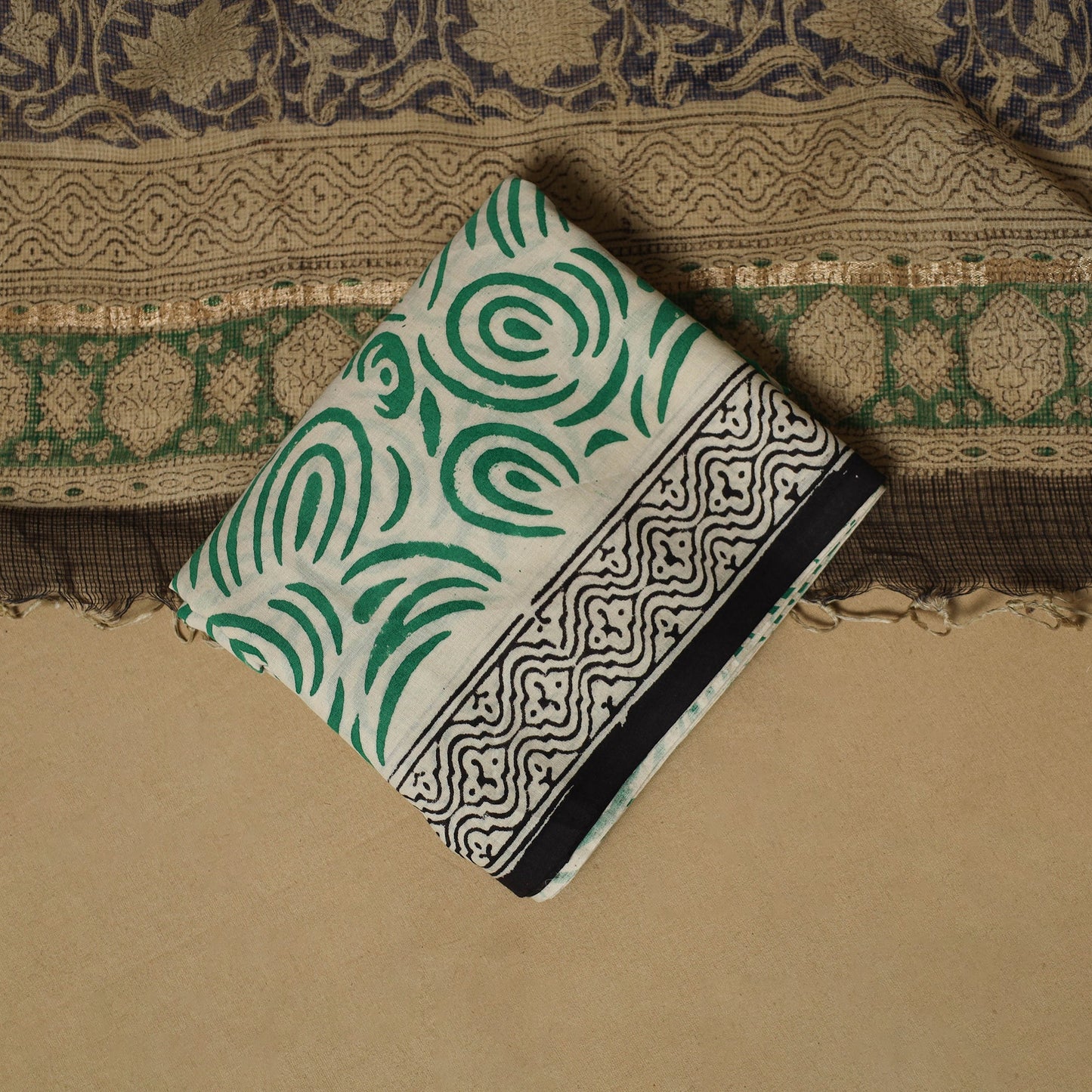 3pc kota doria cotton bagru unstitched dress material 28