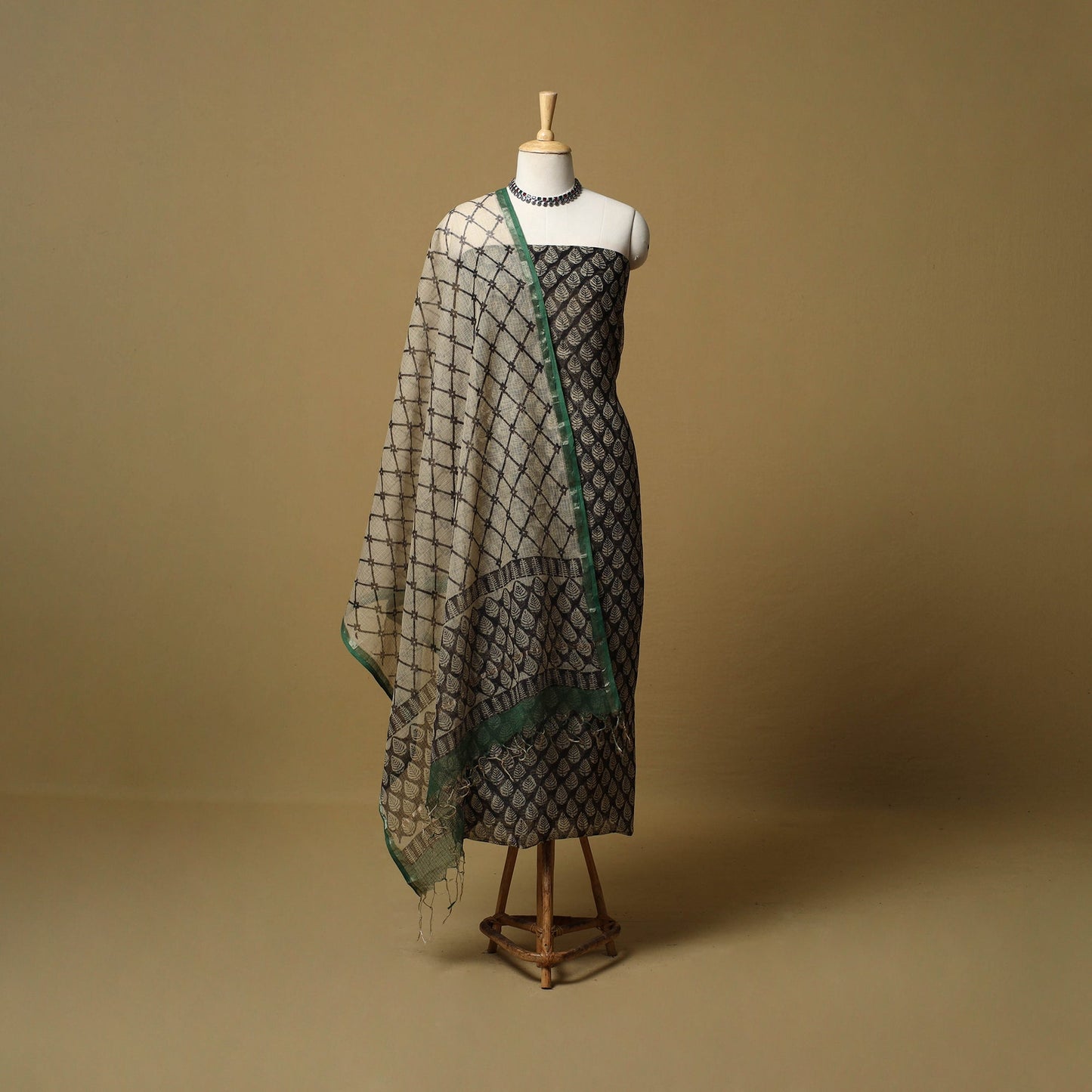 3pc kota doria cotton bagru unstitched dress material 29