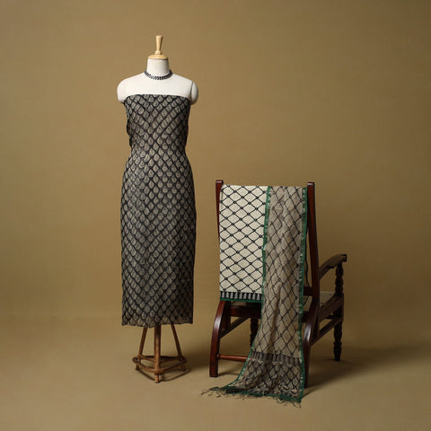 3pc kota doria cotton bagru unstitched dress material 29