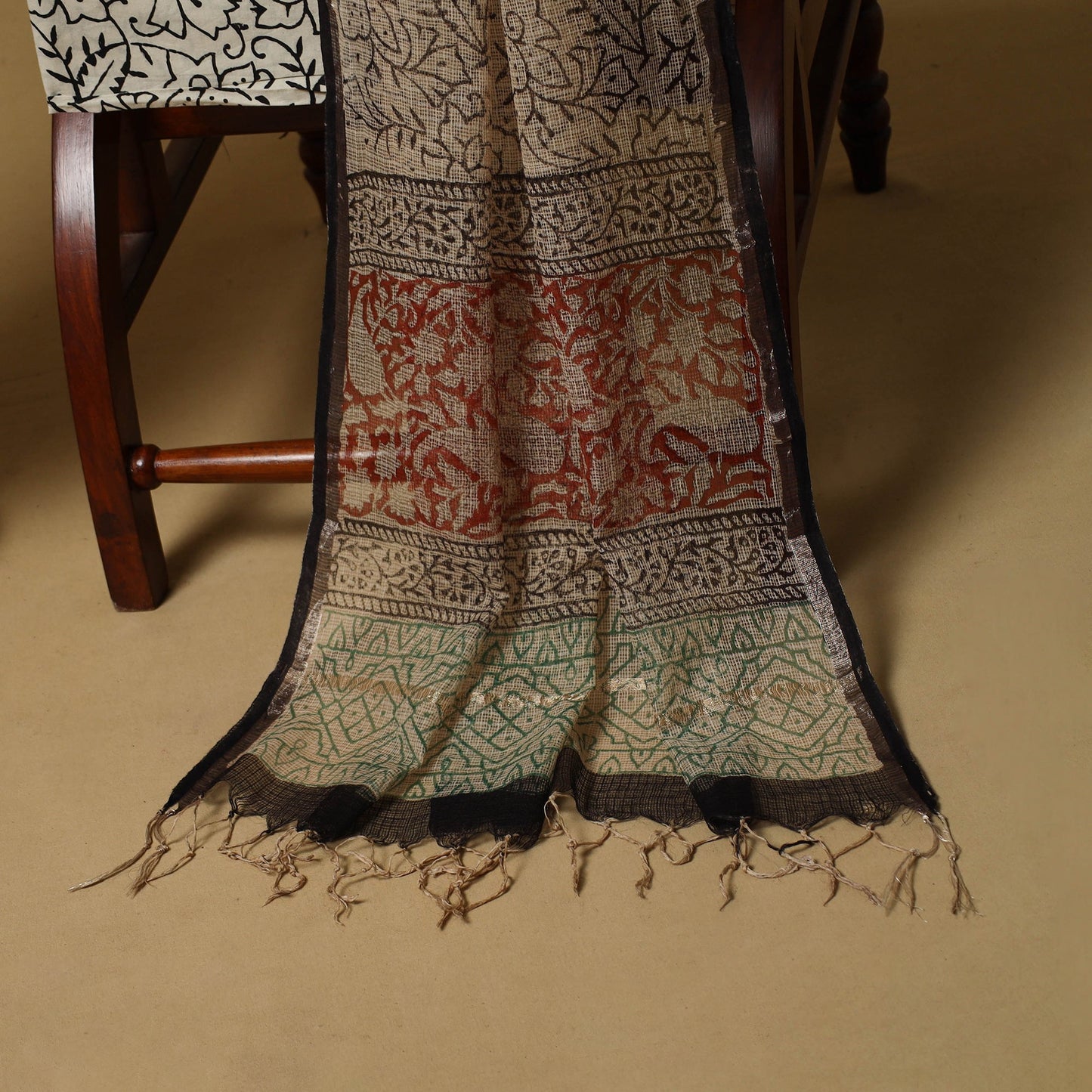 3pc kota doria cotton bagru unstitched dress material 30