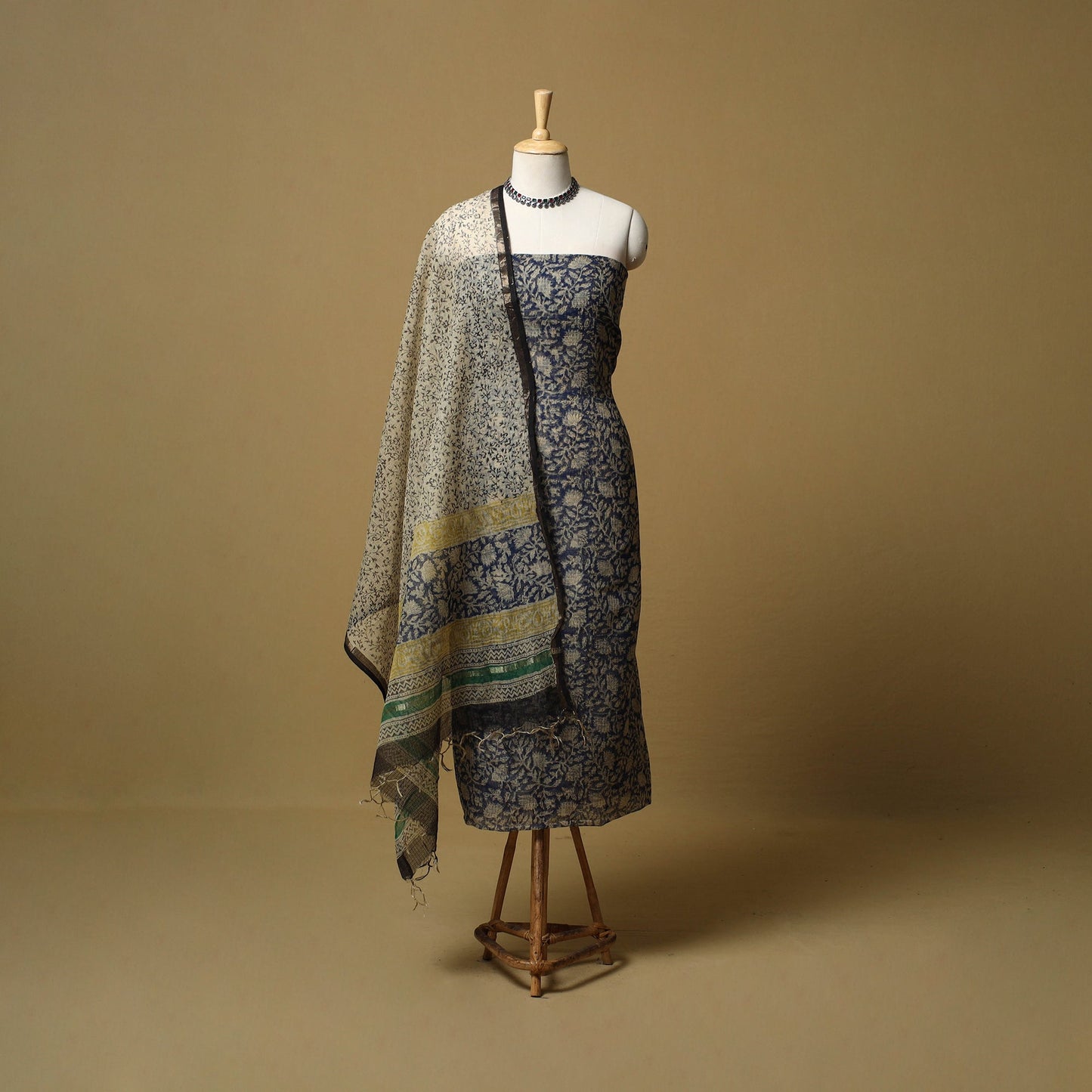 3pc kota doria cotton bagru unstitched dress material 31