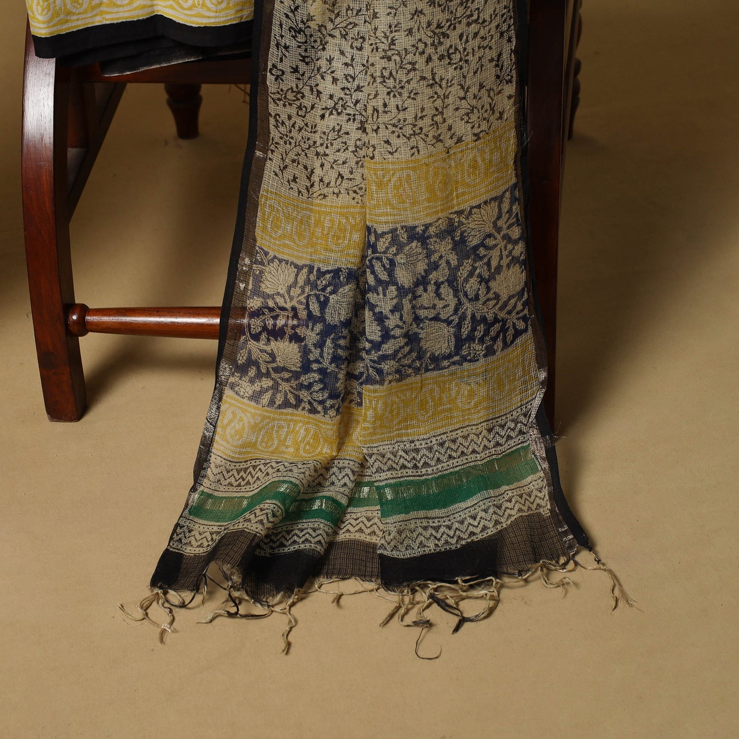 3pc kota doria cotton bagru unstitched dress material 31