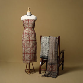 3pc kota doria cotton bagru unstitched dress material 32