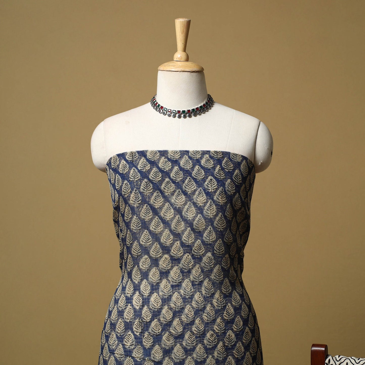 3pc kota doria cotton bagru unstitched dress material 33