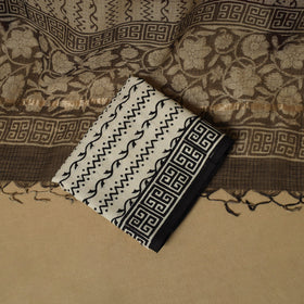 3pc kota doria cotton bagru unstitched dress material 34