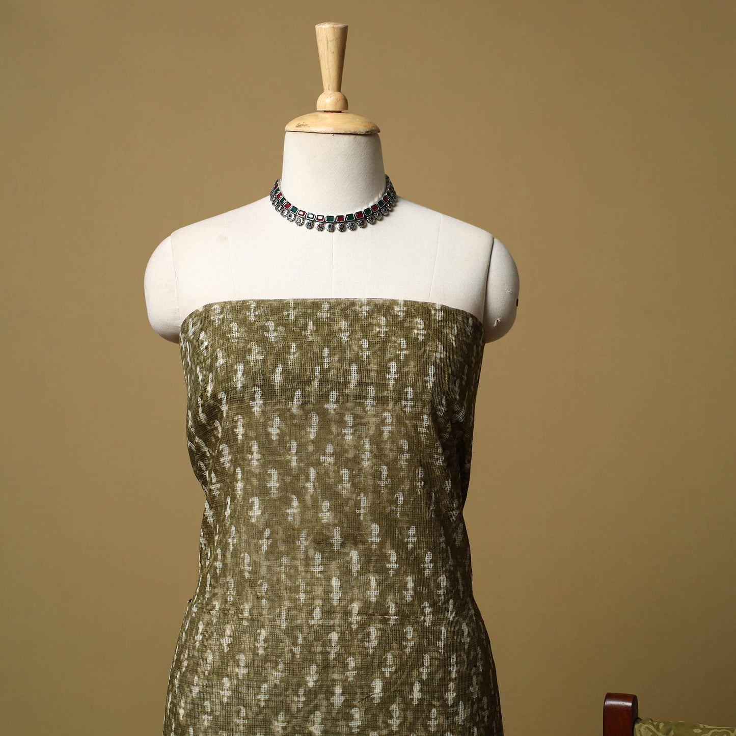 3pc kota doria cotton bagru unstitched dress material 36