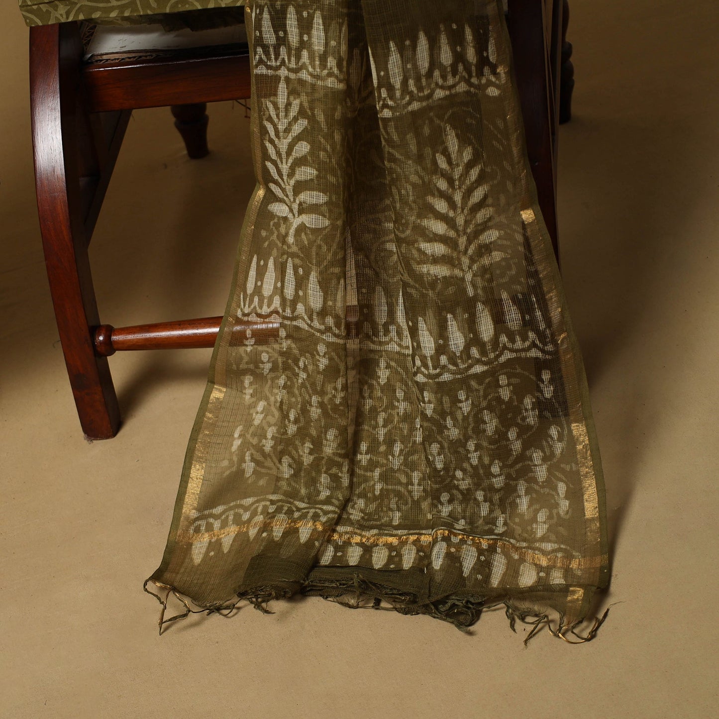 3pc kota doria cotton bagru unstitched dress material 36