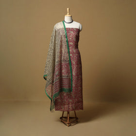 3pc kota doria cotton bagru unstitched dress material 38