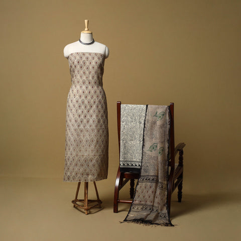 3pc kota doria cotton bagru unstitched dress material 39