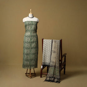 3pc kota doria cotton bagru unstitched dress material 40