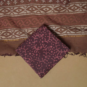 3pc kota doria cotton bagru unstitched dress material 56