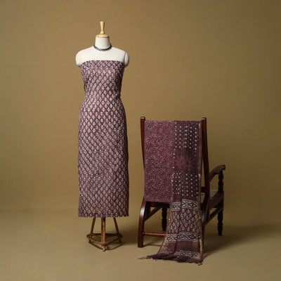 3pc kota doria cotton bagru unstitched dress material 56