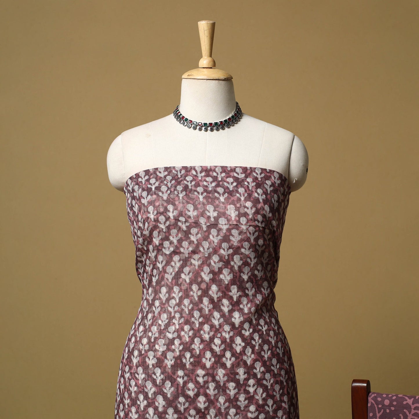 3pc kota doria cotton bagru unstitched dress material 56