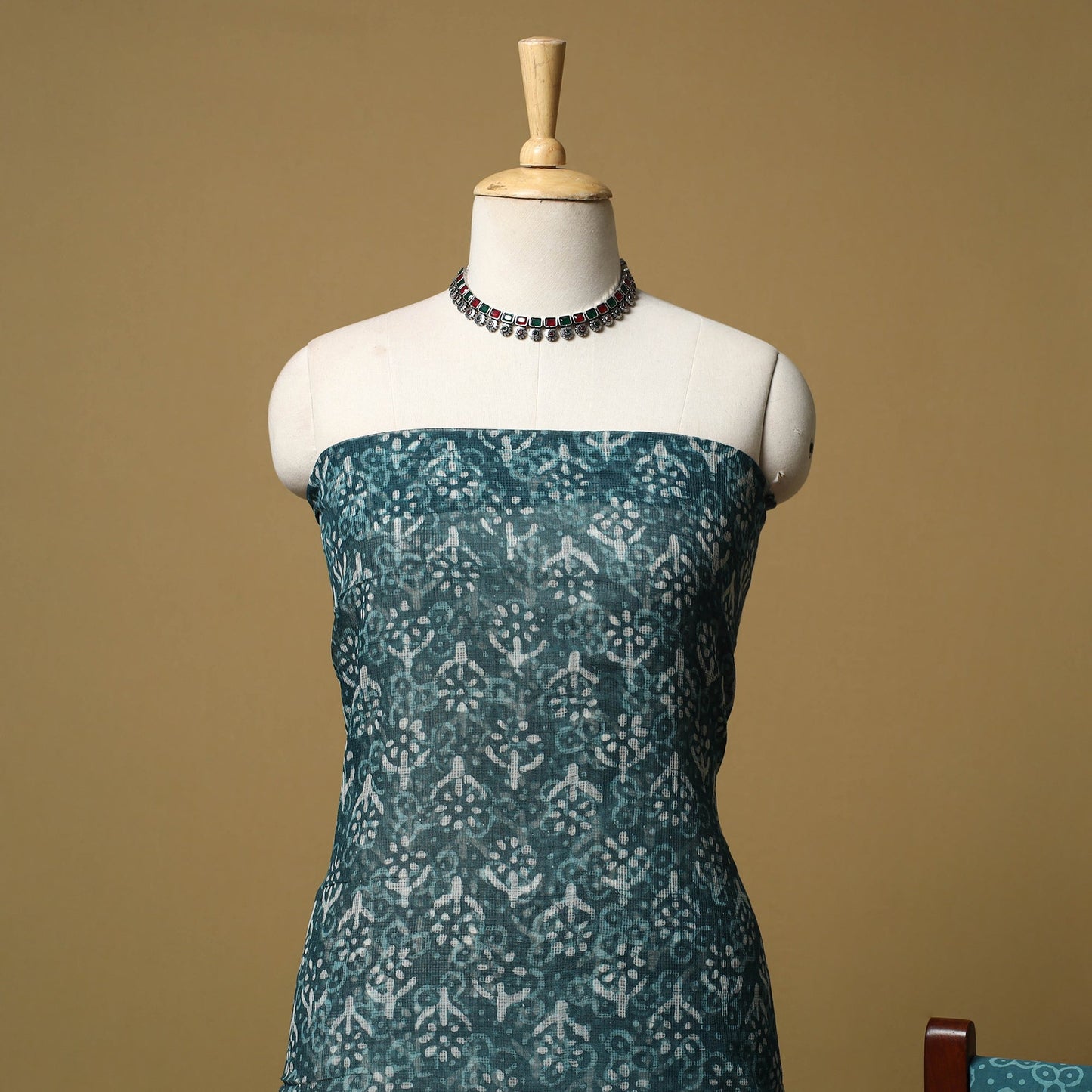 3pc kota doria cotton bagru unstitched dress material 57