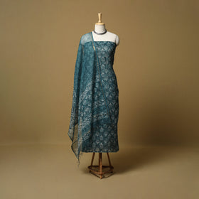 3pc kota doria cotton bagru unstitched dress material 57