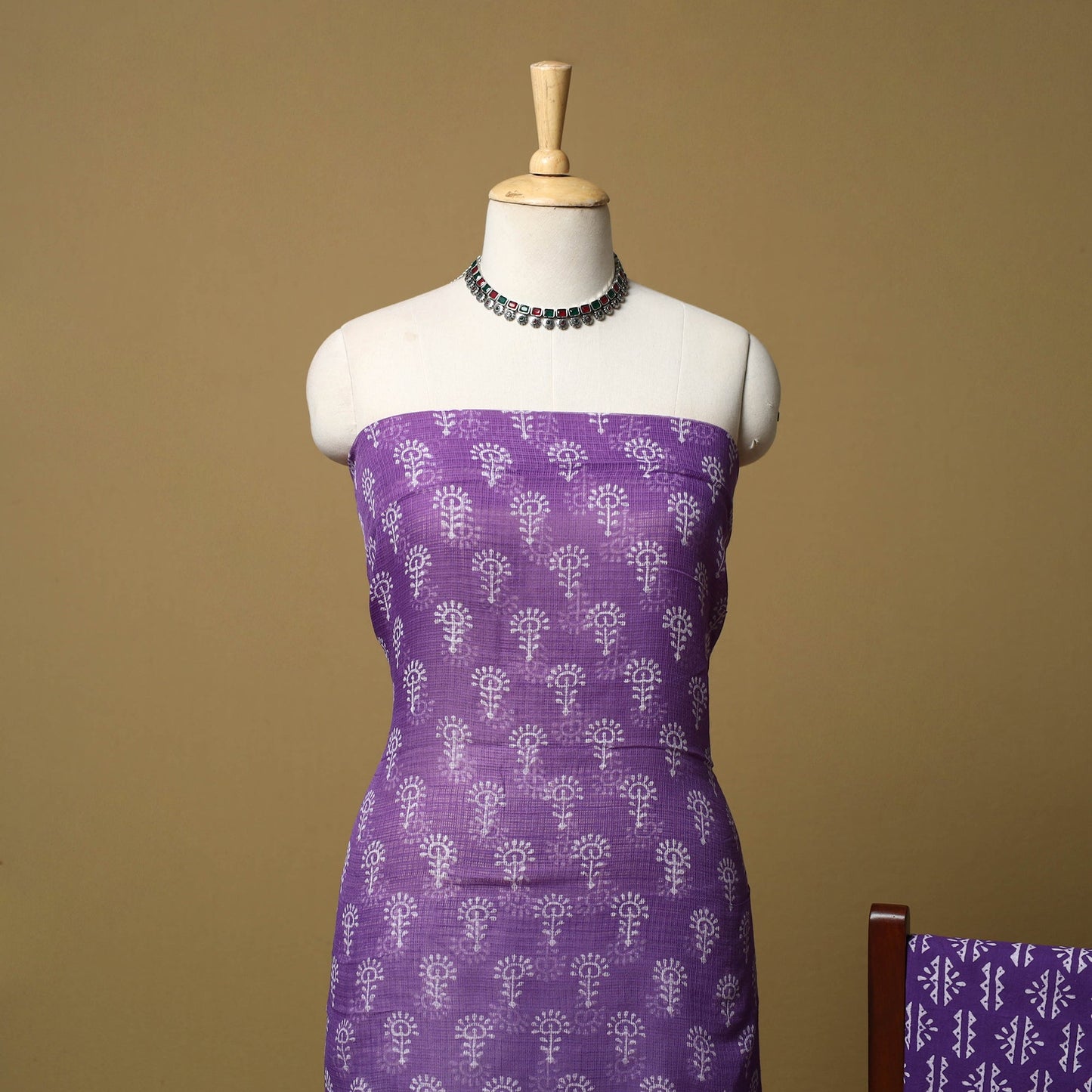 3pc kota doria cotton bagru unstitched dress material 59