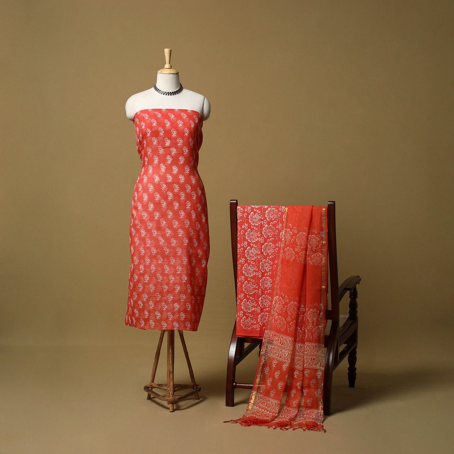 3pc kota doria cotton bagru unstitched dress material 62