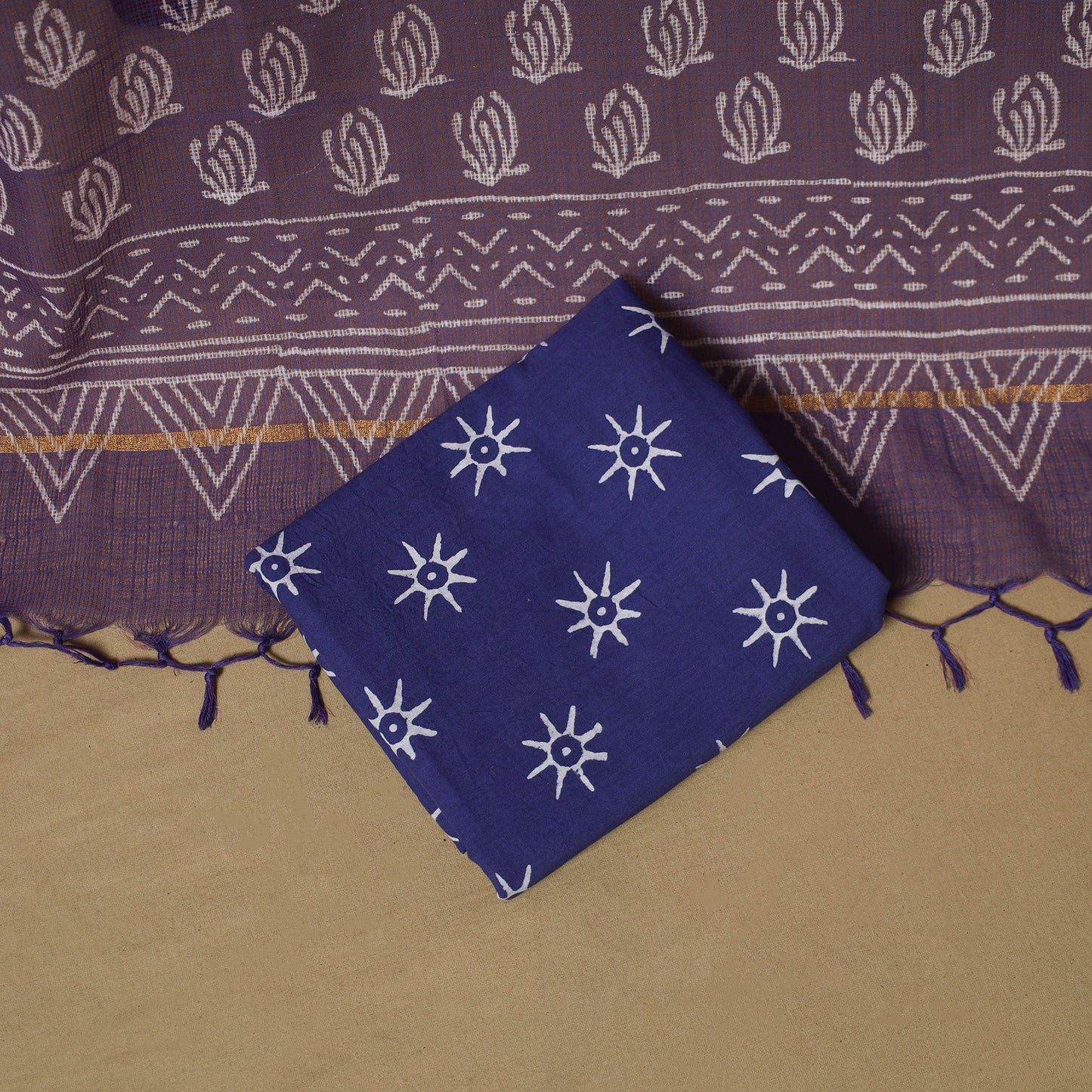 3pc kota doria cotton bagru unstitched dress material 63