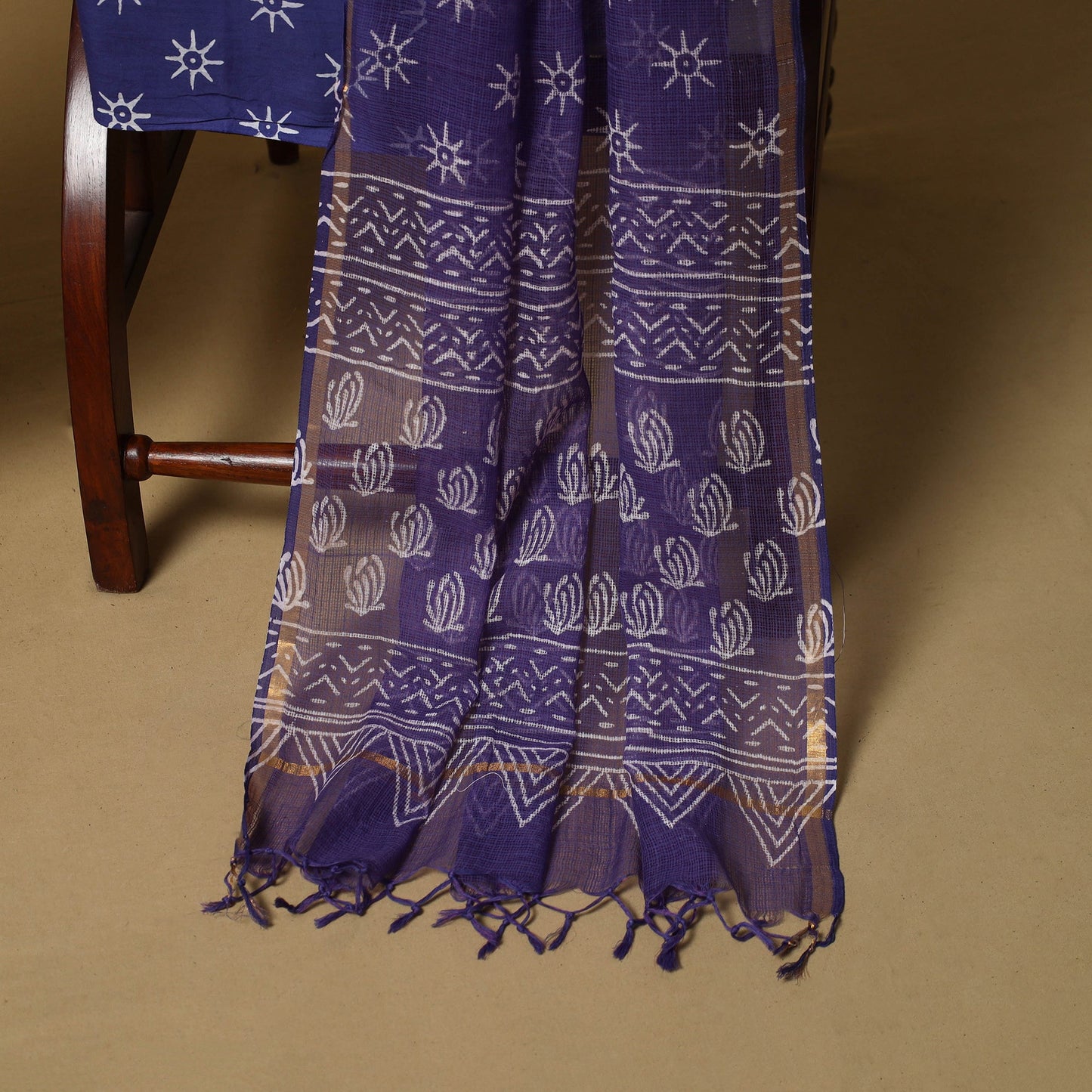 3pc kota doria cotton bagru unstitched dress material 63