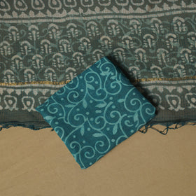 3pc kota doria cotton bagru unstitched dress material 64