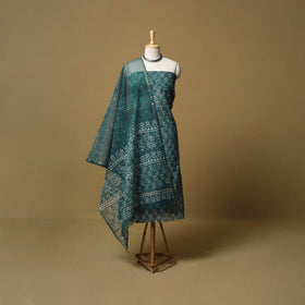 3pc kota doria cotton bagru unstitched dress material 64