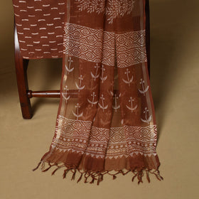 3pc kota doria cotton bagru unstitched dress material 65