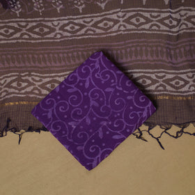 3pc kota doria cotton bagru unstitched dress material 66