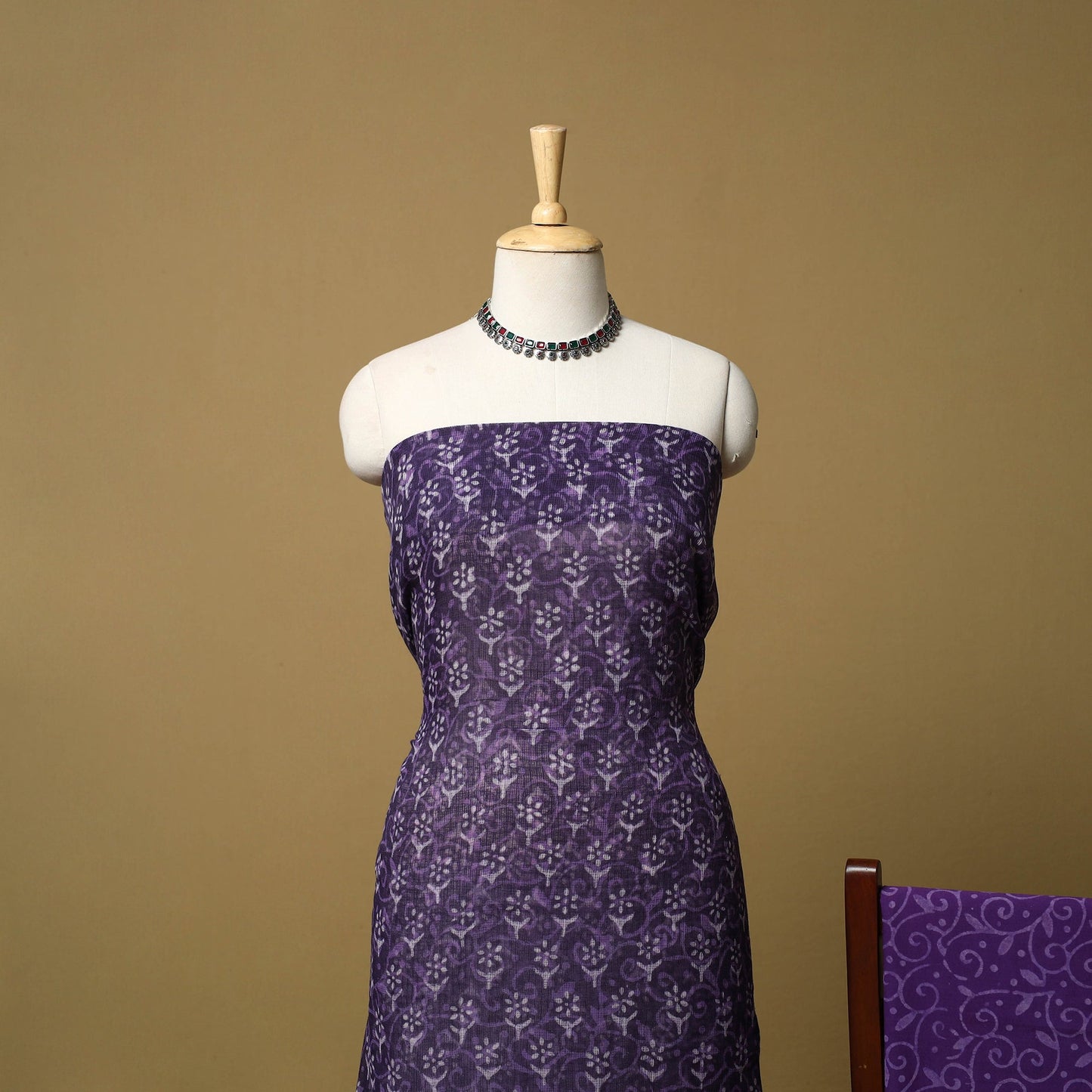 3pc kota doria cotton bagru unstitched dress material 66