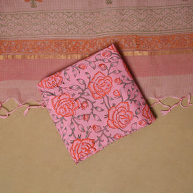 3pc kota doria cotton sanganeri unstitched dress material