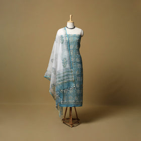 3pc kota doria cotton sanganeri unstitched dress material