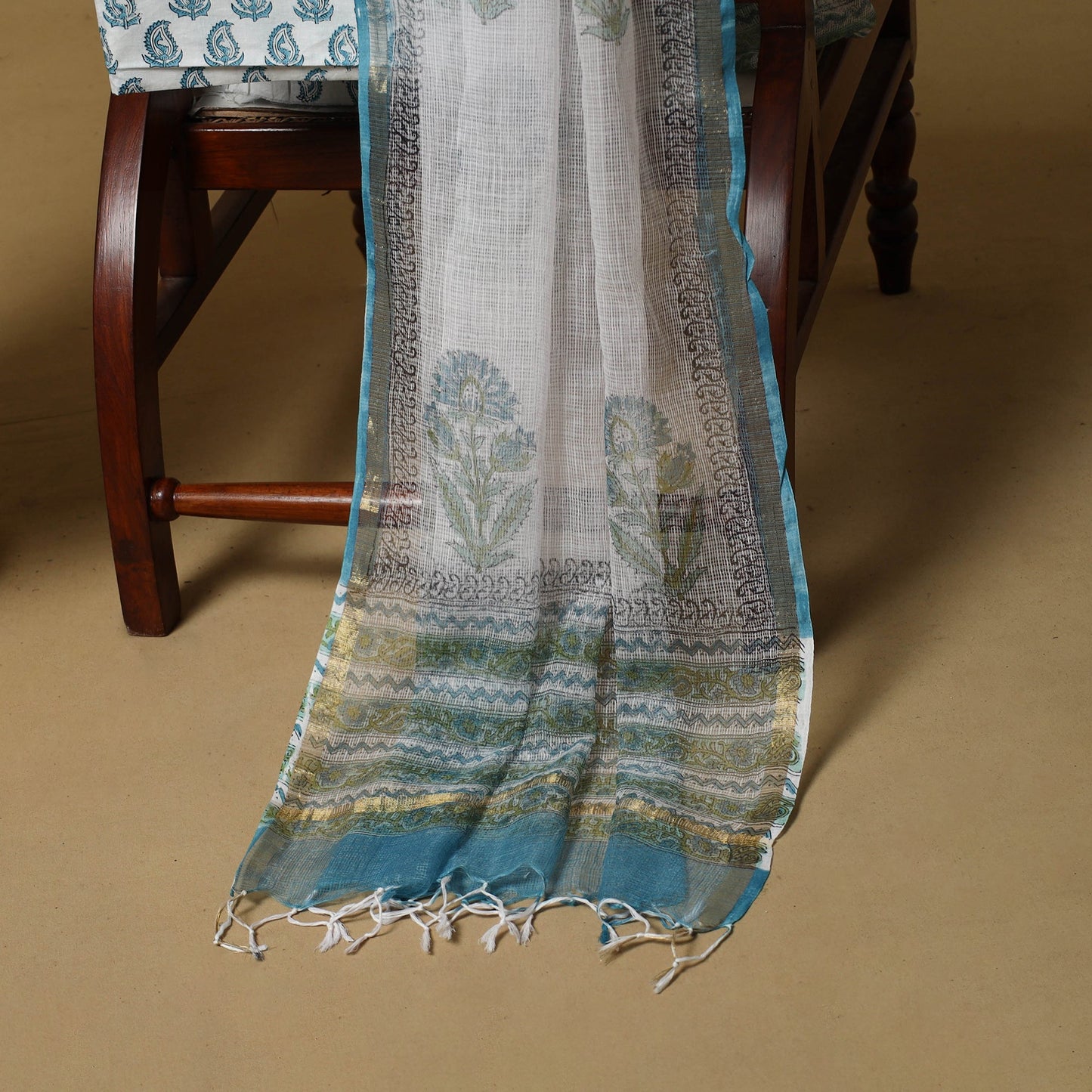 3pc kota doria cotton sanganeri unstitched dress material