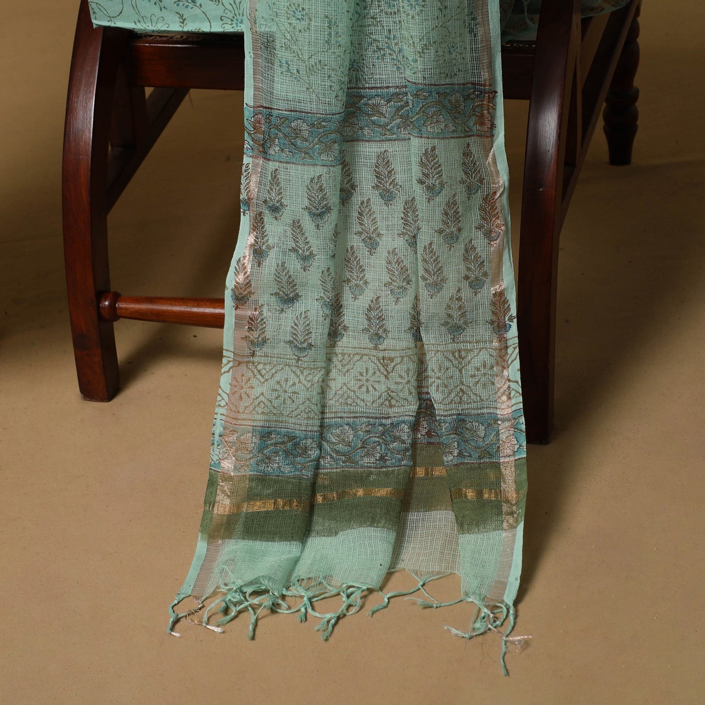 3pc kota doria cotton sanganeri unstitched dress material