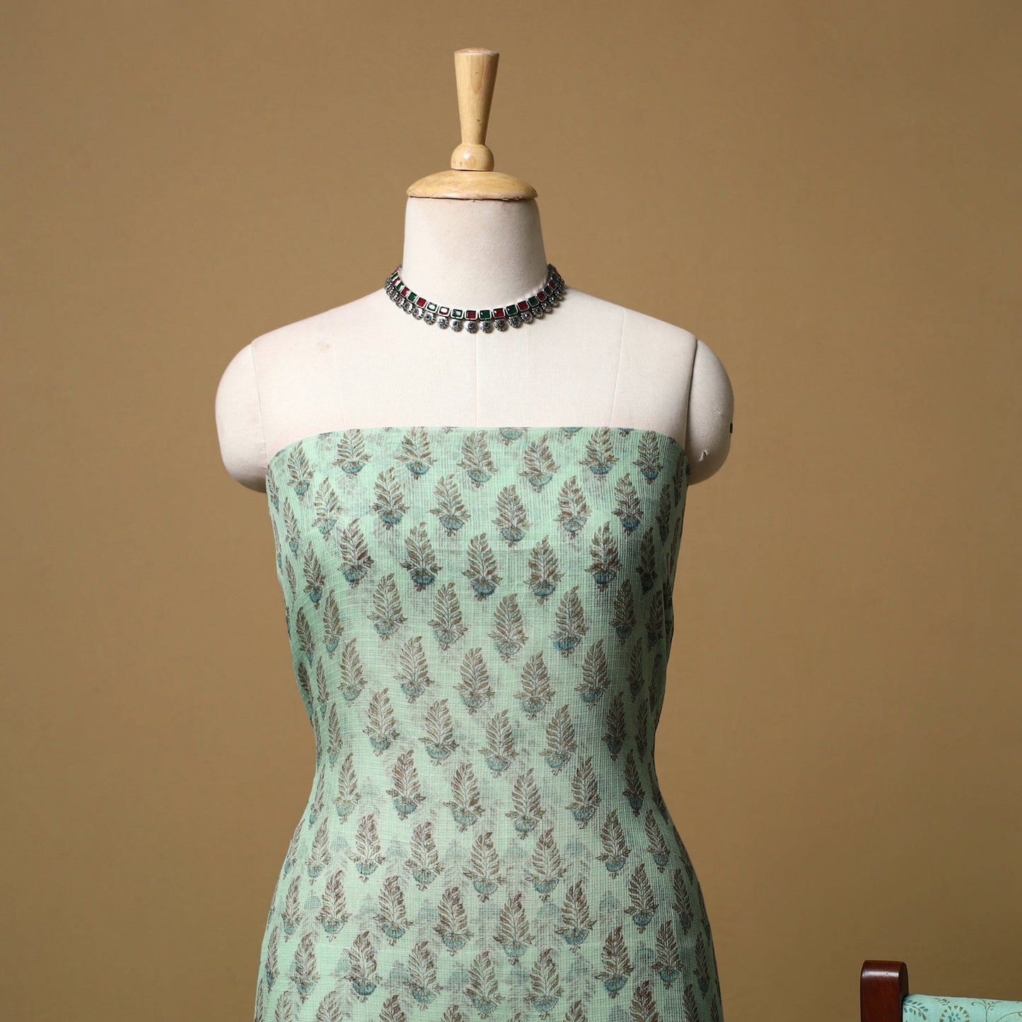 3pc kota doria cotton sanganeri unstitched dress material