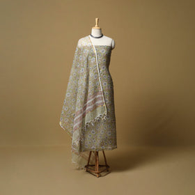 3pc kota doria cotton sanganeri unstitched dress material