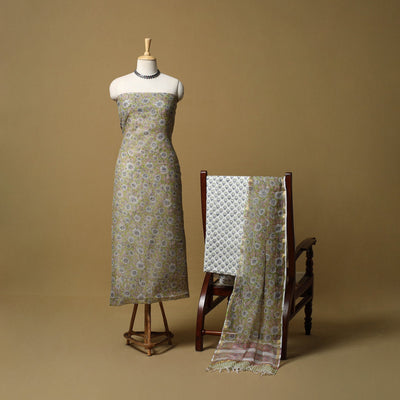 3pc kota doria cotton sanganeri unstitched dress material