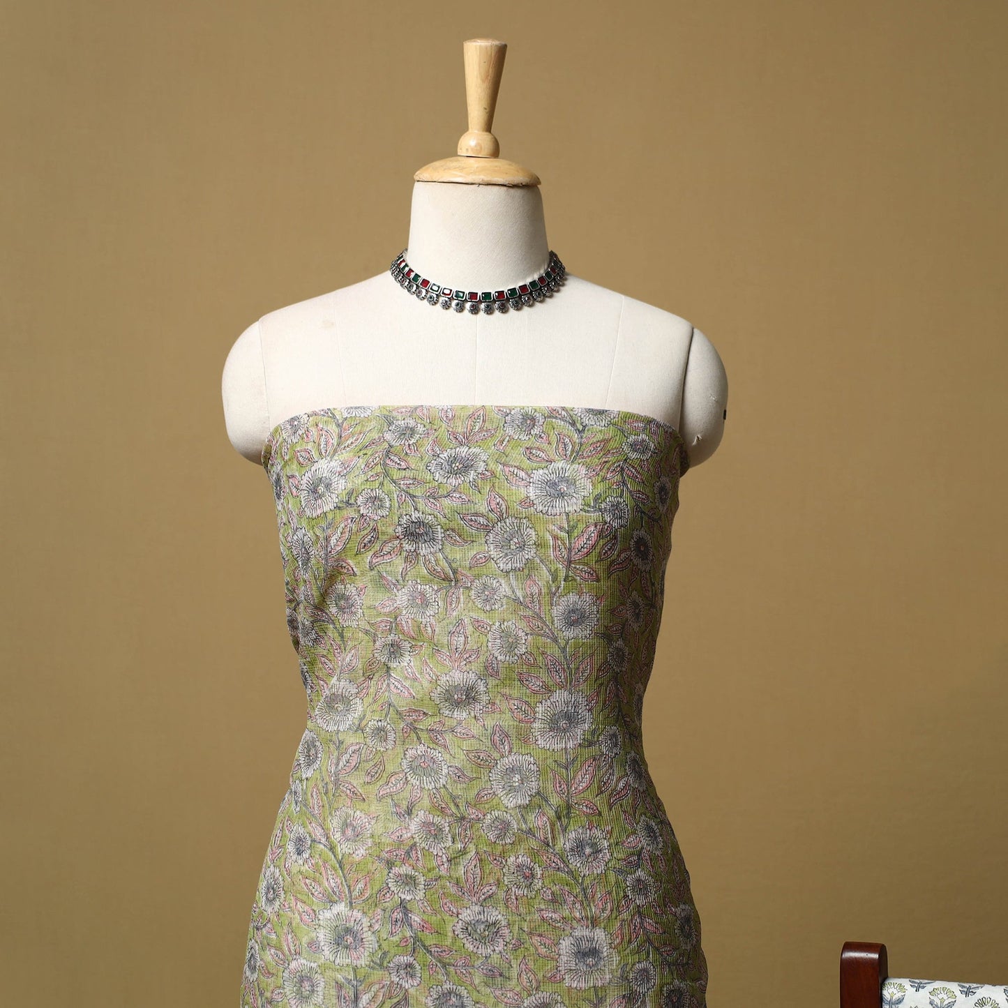 3pc kota doria cotton sanganeri unstitched dress material