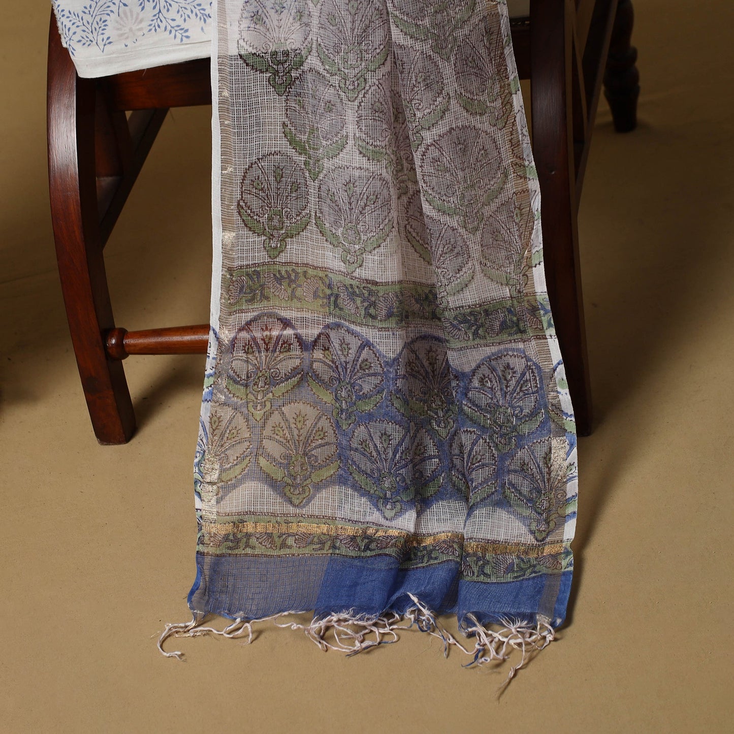 3pc kota doria cotton sanganeri unstitched dress material