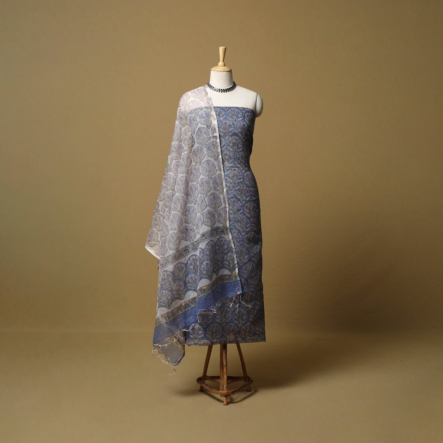 3pc kota doria cotton sanganeri unstitched dress material