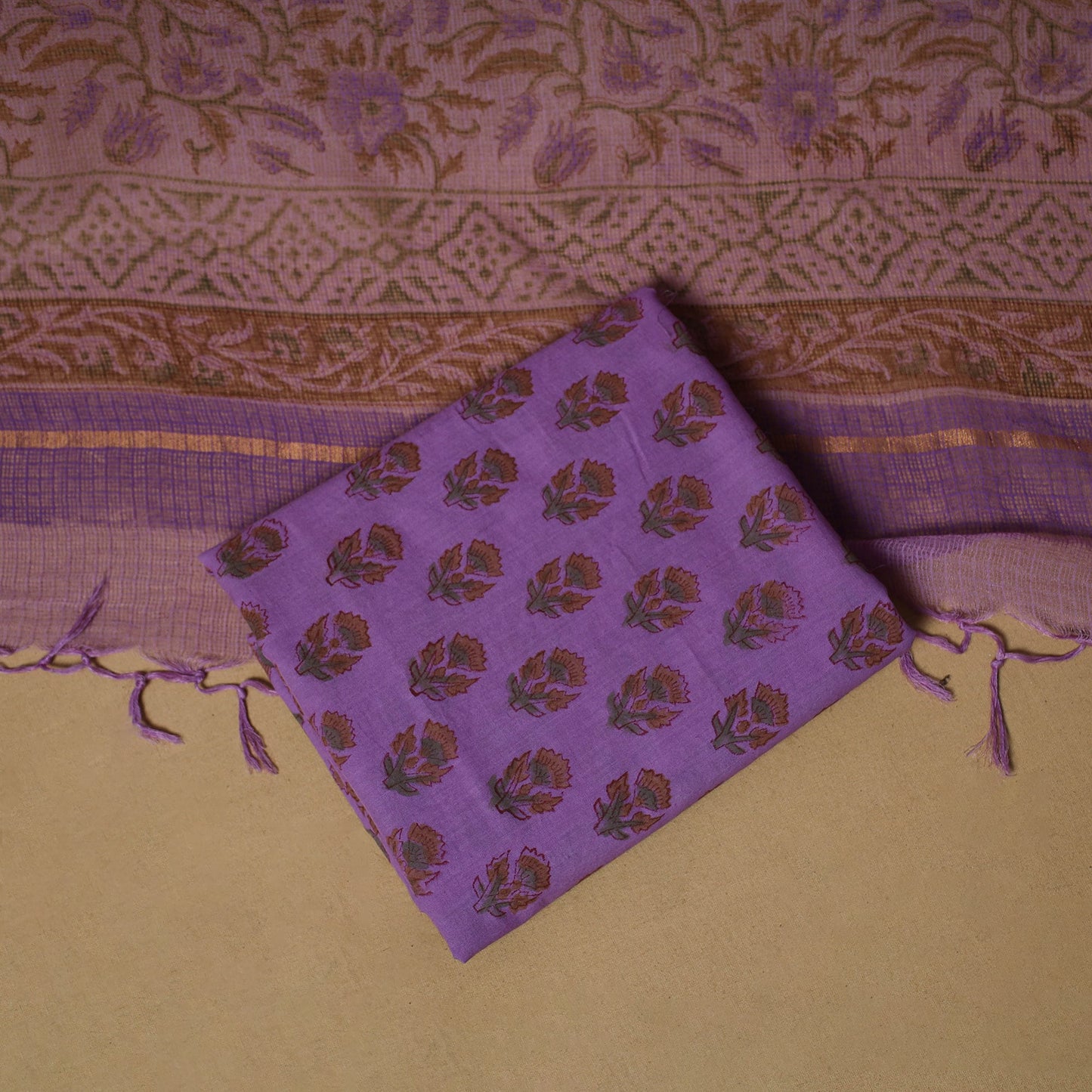 3pc kota doria cotton sanganeri unstitched dress material