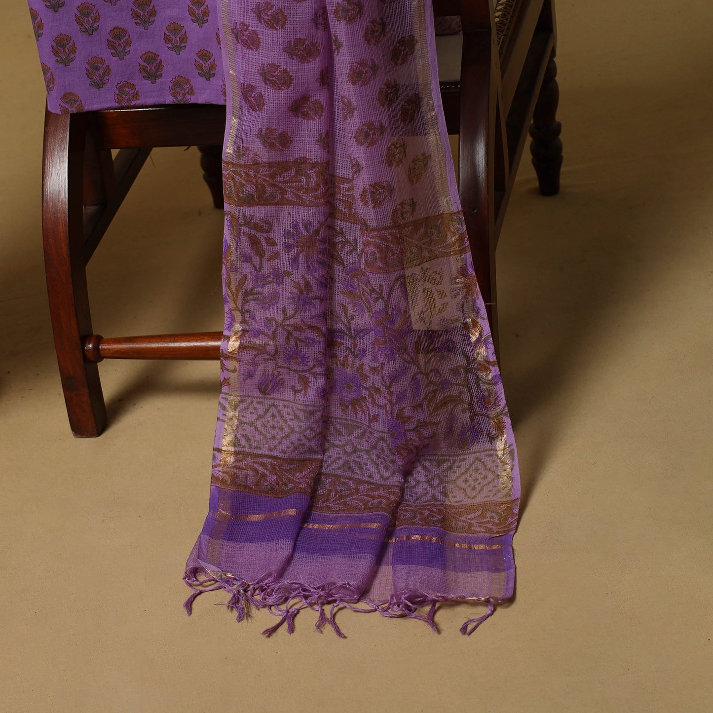 3pc kota doria cotton sanganeri unstitched dress material