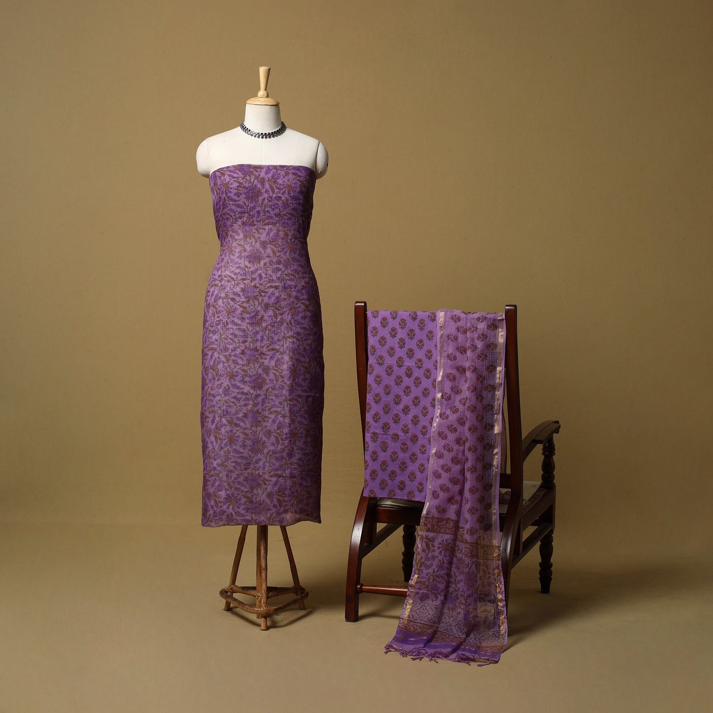 3pc kota doria cotton sanganeri unstitched dress material