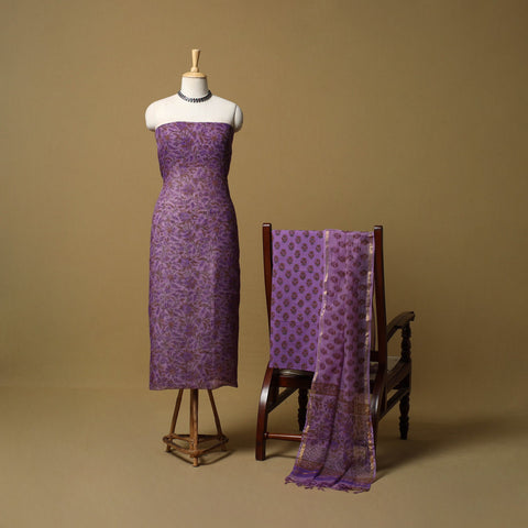 3pc kota doria cotton sanganeri unstitched dress material