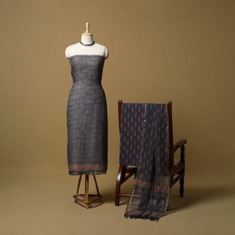 3pc kota doria cotton sanganeri unstitched dress material