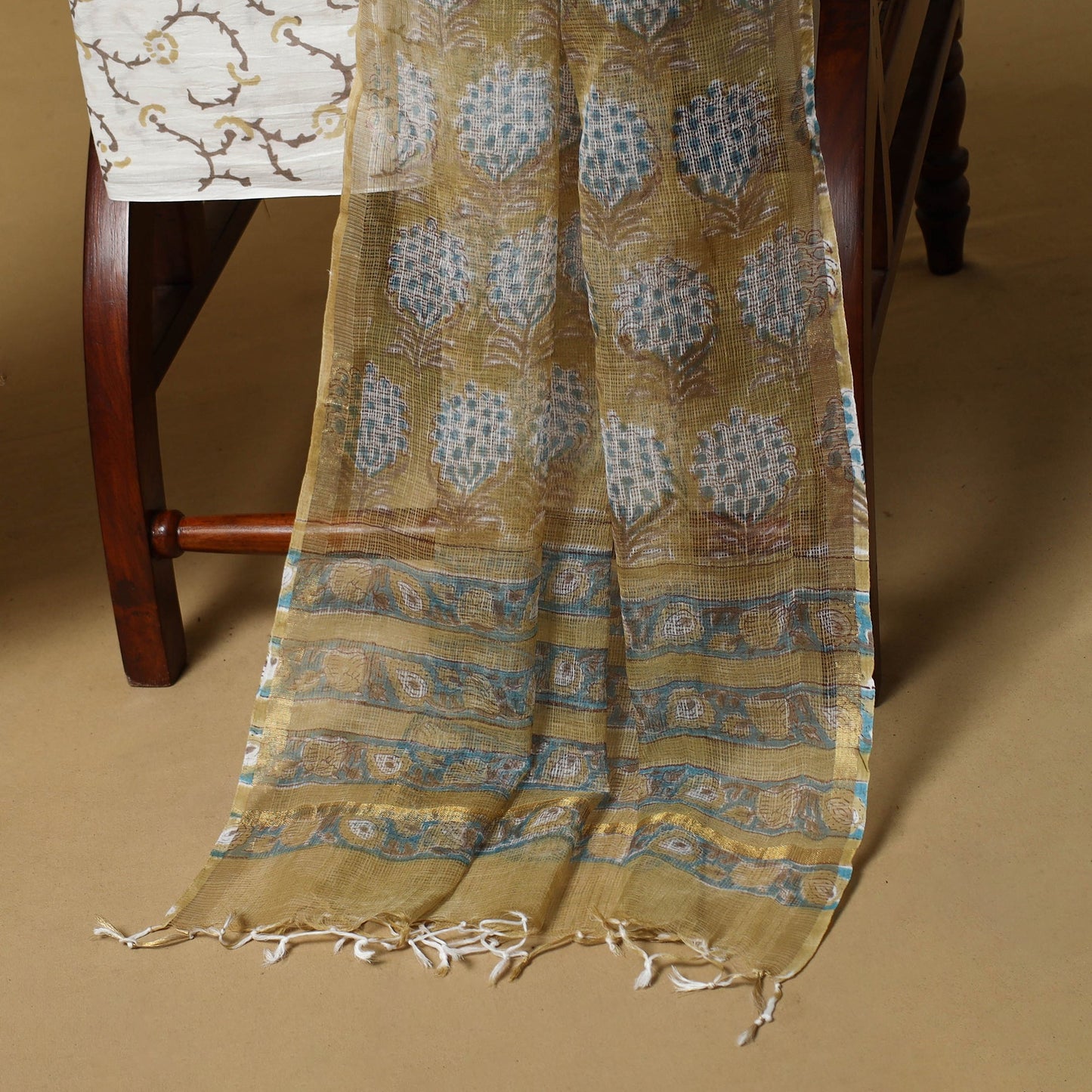 3pc kota doria cotton sanganeri unstitched dress material