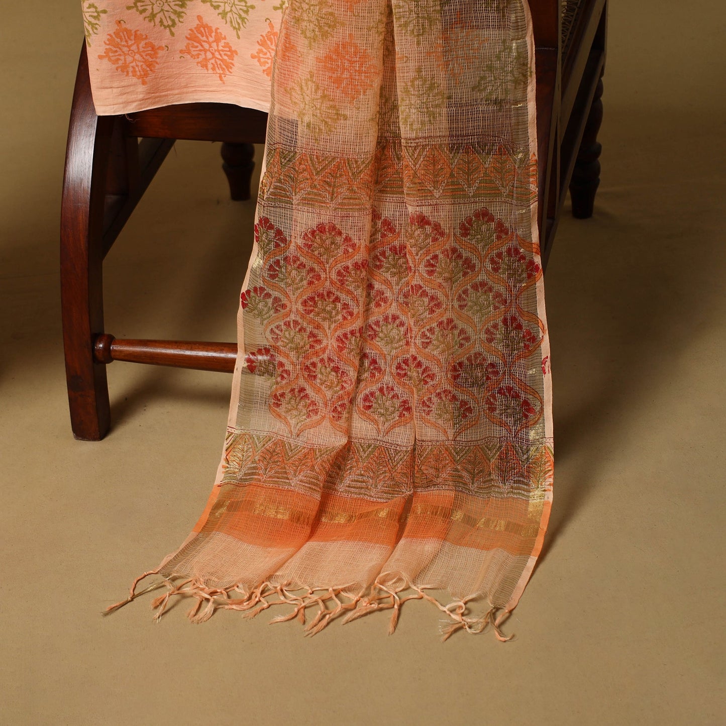 3pc kota doria cotton sanganeri unstitched dress material