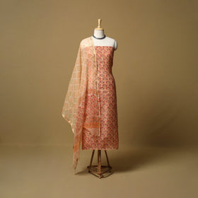 3pc kota doria cotton sanganeri unstitched dress material